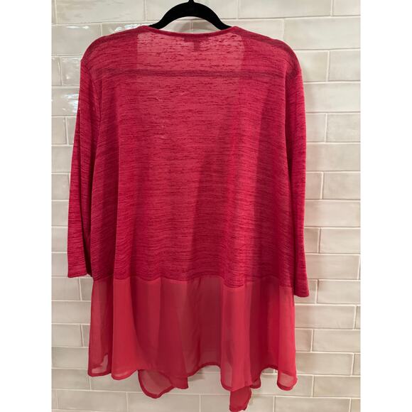 Lane Bryant Pink Sheer Hem Open Front Cardigan 22/24 - Picture 3 of 3